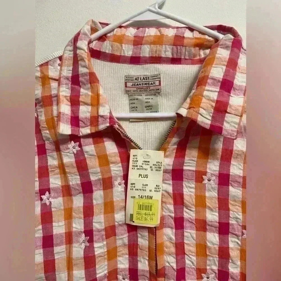 VINTAGE NWT - FASHION BUG - AT LAST JEANSWEAR - Women’s Zipper Blouse - Plus S - Picture 3 of 7